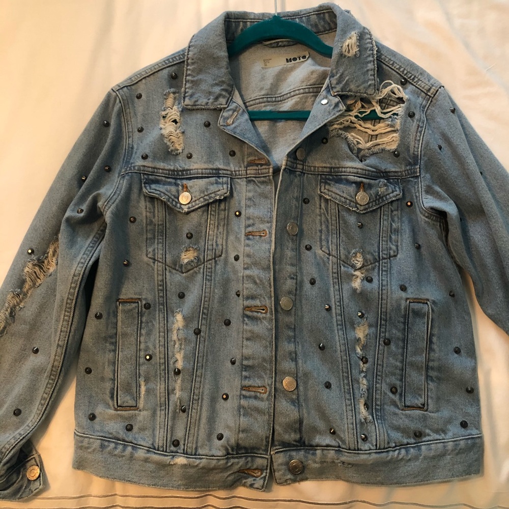 Topshop Distressed Denim Jacket